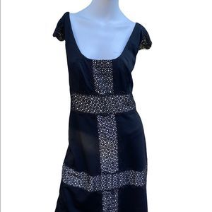 Yoana Baraschi black dress with lace detailing